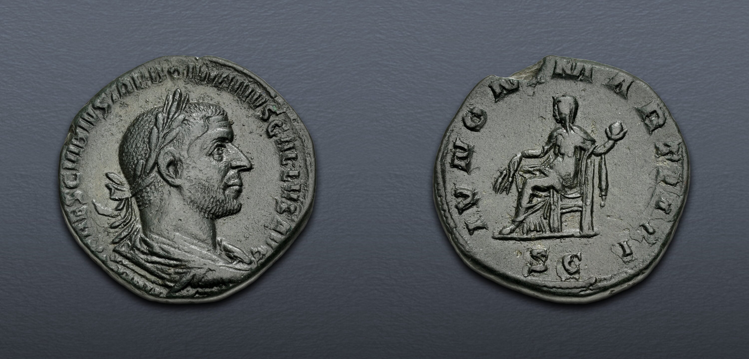 Trebonianus Gallus. AD 251-253. Æ Sestertius (28.5mm, 19.63 g, 12h ...