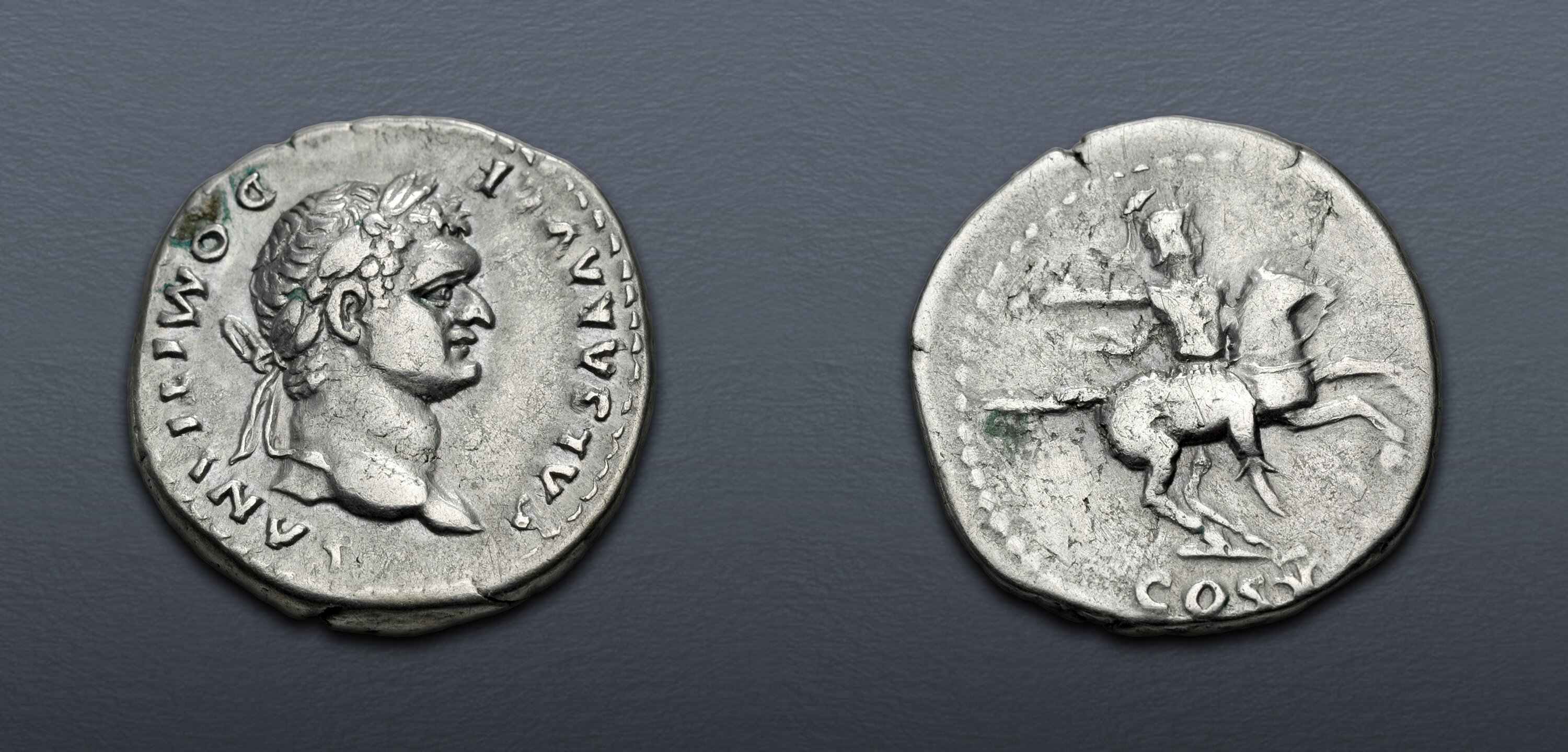 Domitian. As Caesar, AD 69-81. AR Denarius (18mm, 3.41 g, 6h). Rome ...
