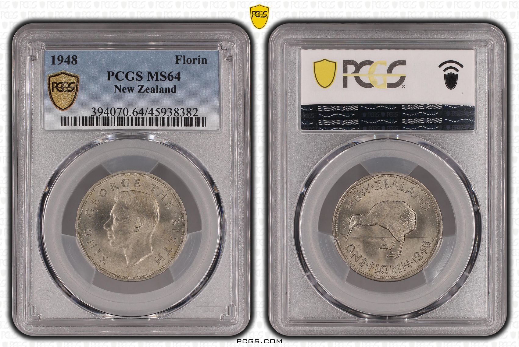 1948 New Zealand Florin PCGS - MS64 -382