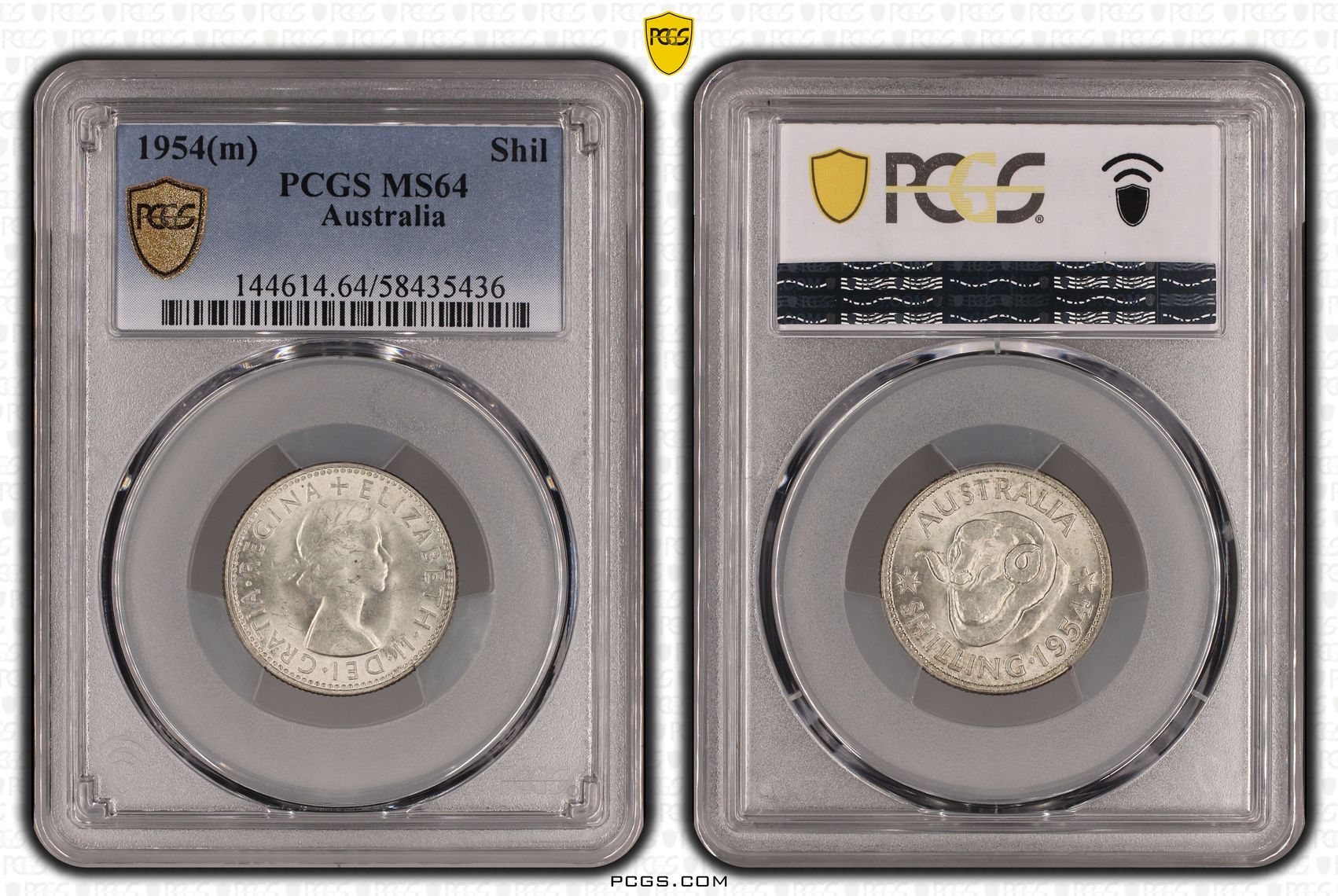 Elizabeth II, Shilling, 1954(m), PCGS MS64