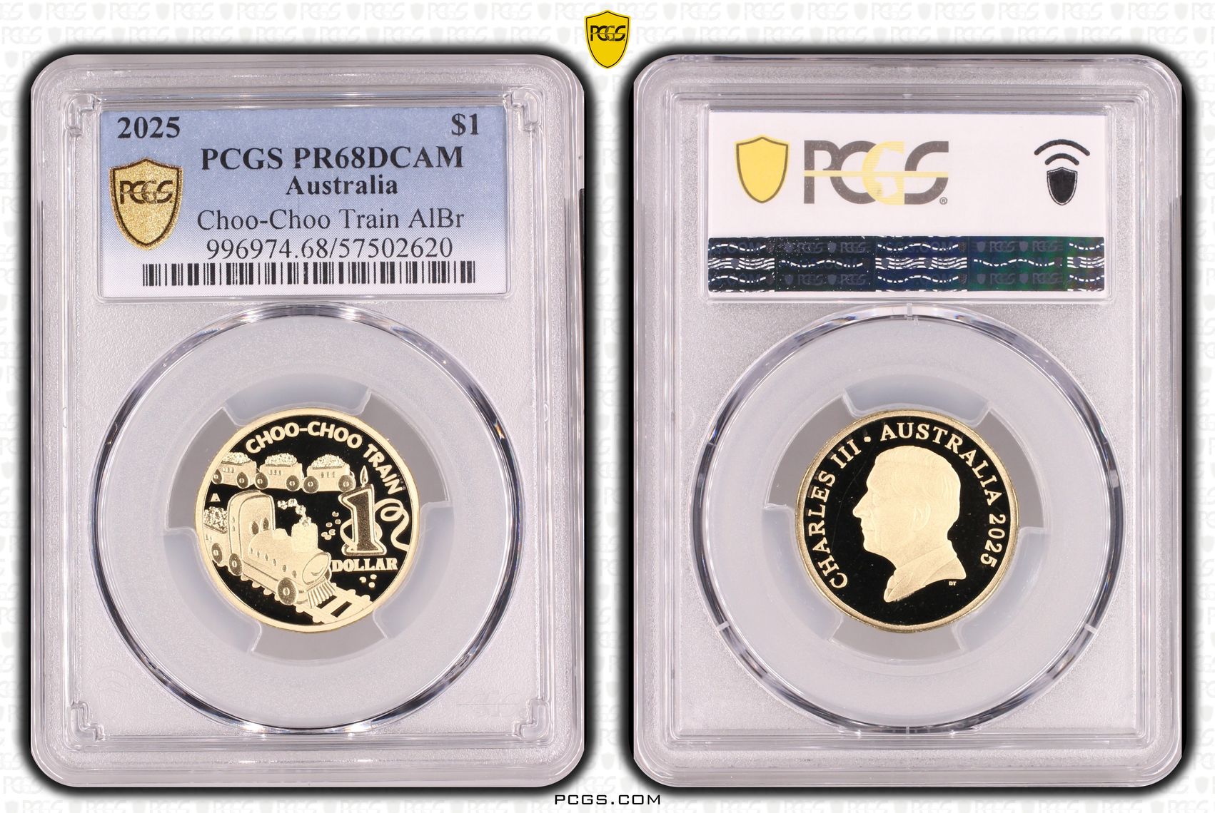 Choo-Choo Train AlBr, One Dollar, 2025, PCGS PR68DCAM