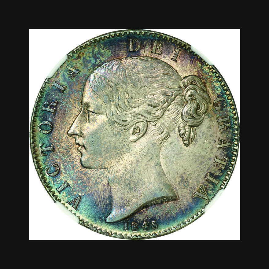 英国(Great Britain)/ ヴィクトリア女王像 ヤングヘッド 1クラウン銀貨
