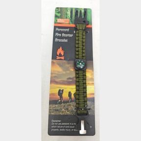 MULTIPURPOSE PARACORD - SURVIVAL BRACELET / FLINTSTONES COMPASS / CUTTER /WHISTLE - khaki - 52055/30021
