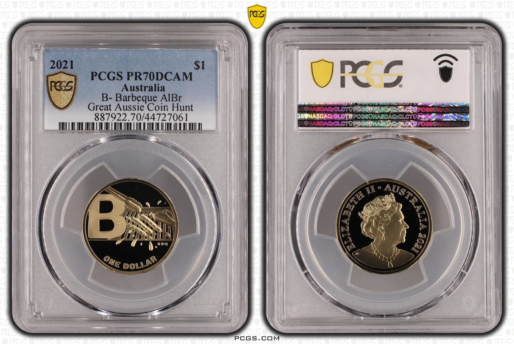 2021 Australia One Dollar, $1 B- Barbeque AlBr PCGS - PR70DCAM POP 16/0 -061