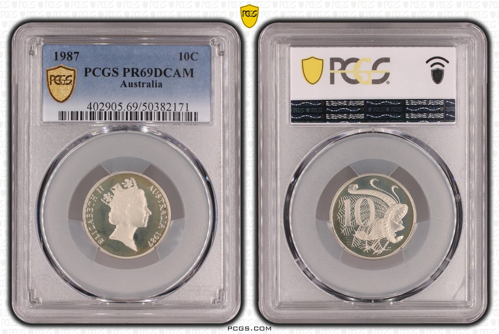 Ten Cent, 1987, Pcgs Pr69dcam