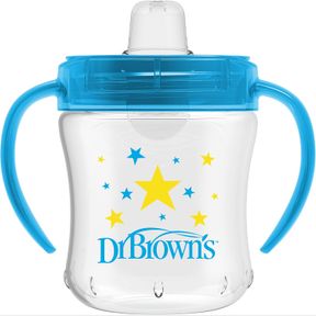 DR. BROWN S SOFT SPOUT TRANSITION CUP, 6 OZ/180 ML BLUE
