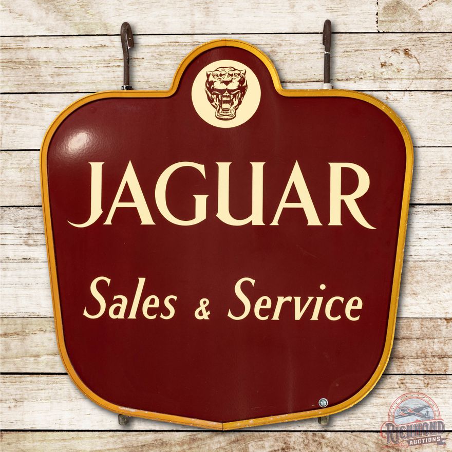 Jaguar Sales & Service Porcelain Signs & Original Bracket TAC 9 & 8.9