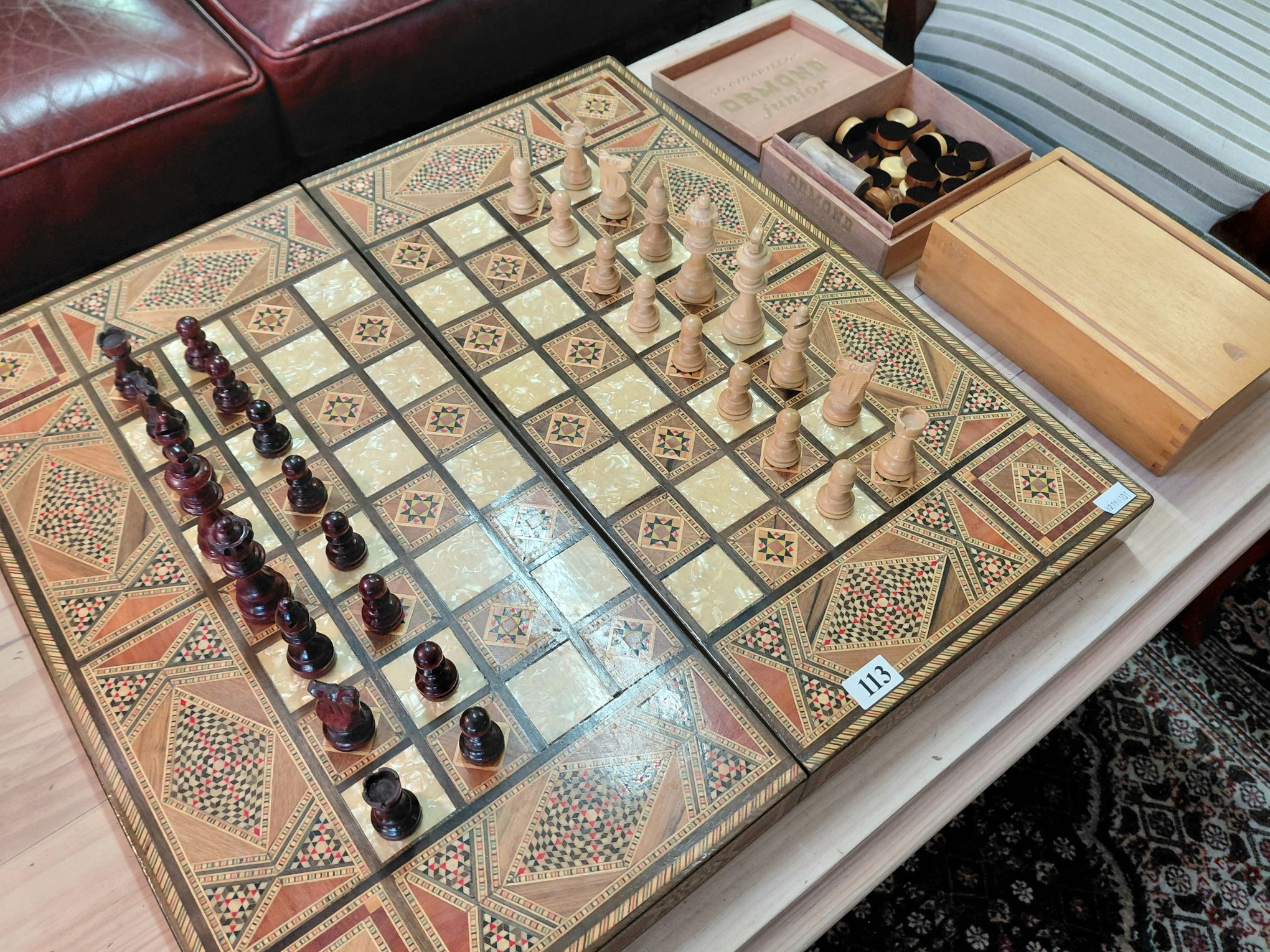 113 · A LARGE INLAID GAMING BOARD