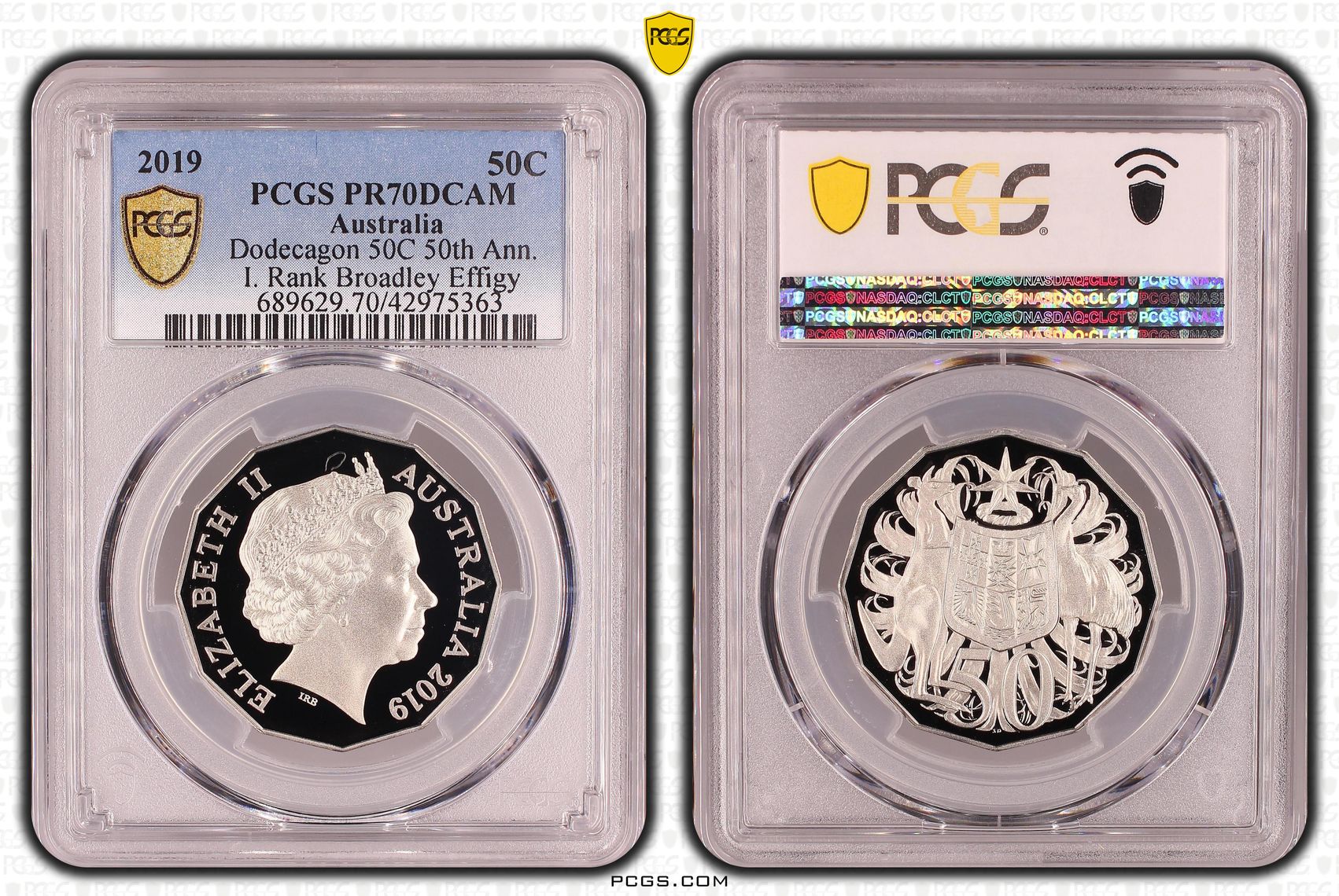 Elizabeth II, Dodecagon 50th Anniversary I. Rank Broadley Effigy, Fifty Cent, PR70DCAM , 2019 PCGS POP - 42/0
