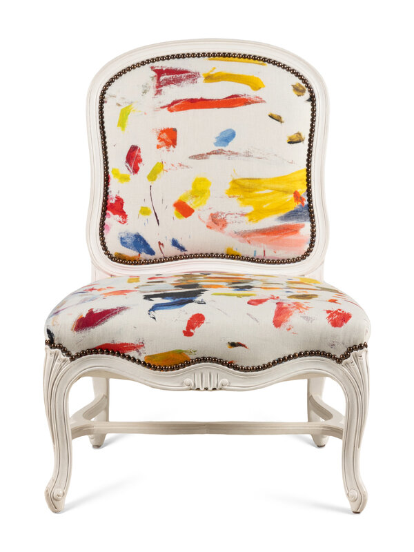 A Louis XV Style Side Chair with Pierre Frey Upholstery