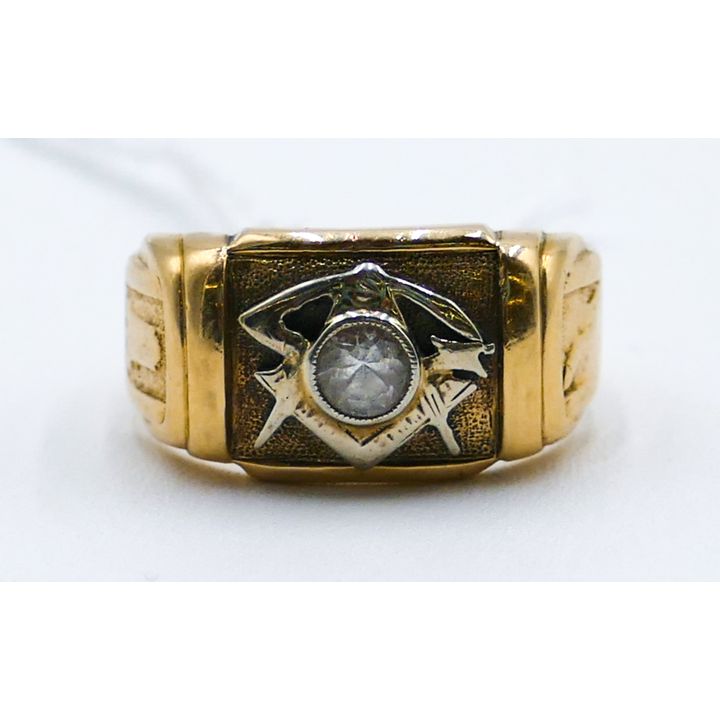 Antique Men's Masonic 18k/10k Ring Size 10 - 9.2 Grams
