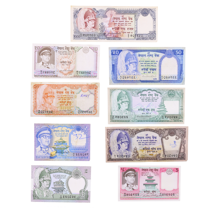 9 billetes Nepal