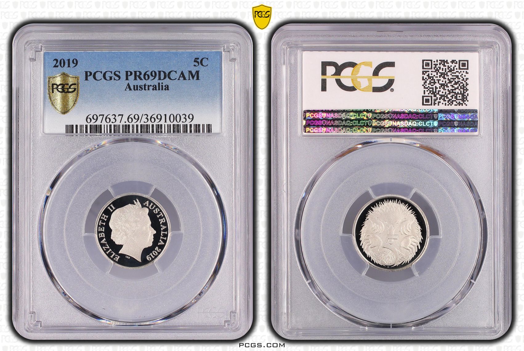 Elizabeth II, Five Cent, 2019, PCGS PR69DCAM