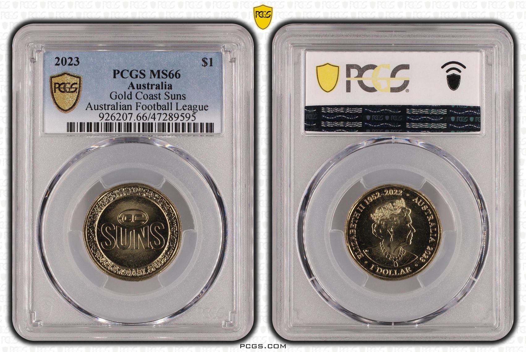 AFL - Gold Coast Suns, One Dollar, 2023 POP Report 6/0, PCGS MS 66