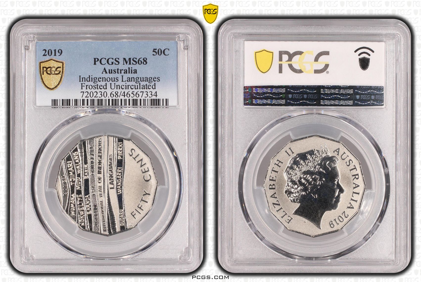 Indigenous Languages Frosted Uncirculated, Fifty Cent, 2019, PCGS MS68