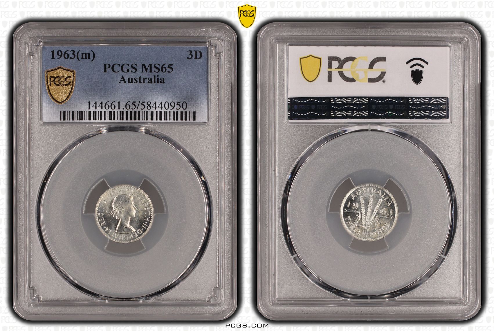 Threepence, 1963(m), PCGS MS65