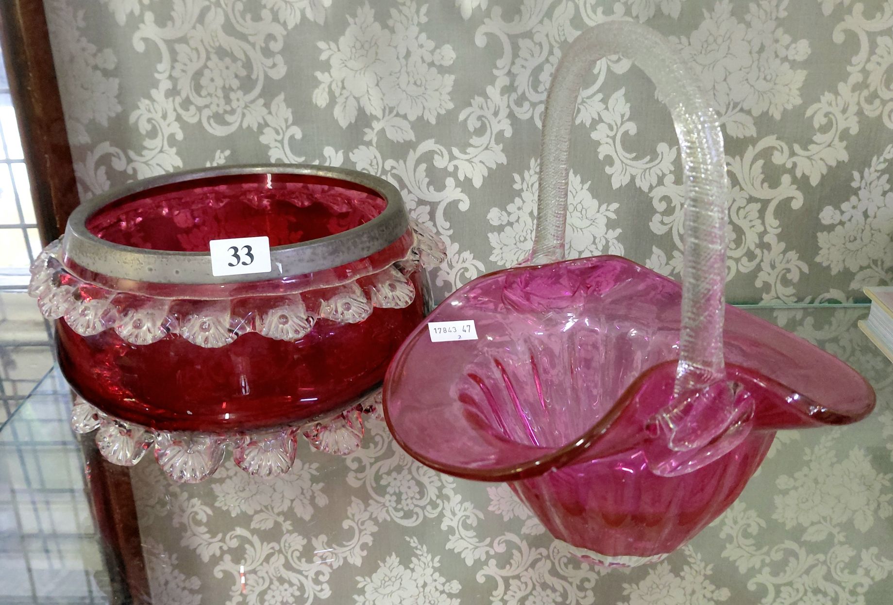 33 · CRANBERRY/RUBY GLASS