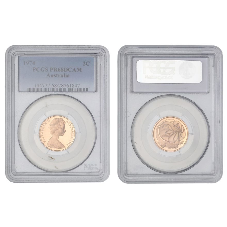 Elizabeth II, Two Cent, 1974, PCGS PR68DCAM