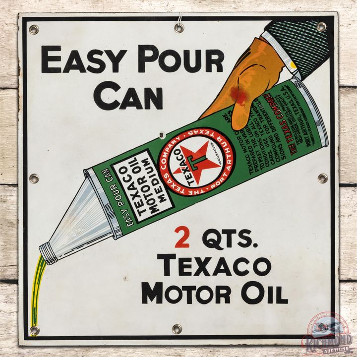 Texaco Motor Oil SSP Sign "Easy Pour Can"