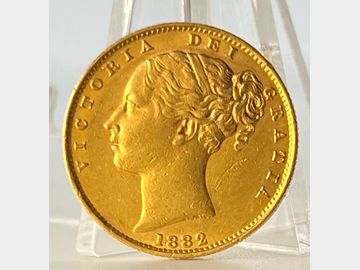 1882 VICTORIA YOUNG HEAD MELBOURNE MINT SHIELD GOLD SOVEREIGN