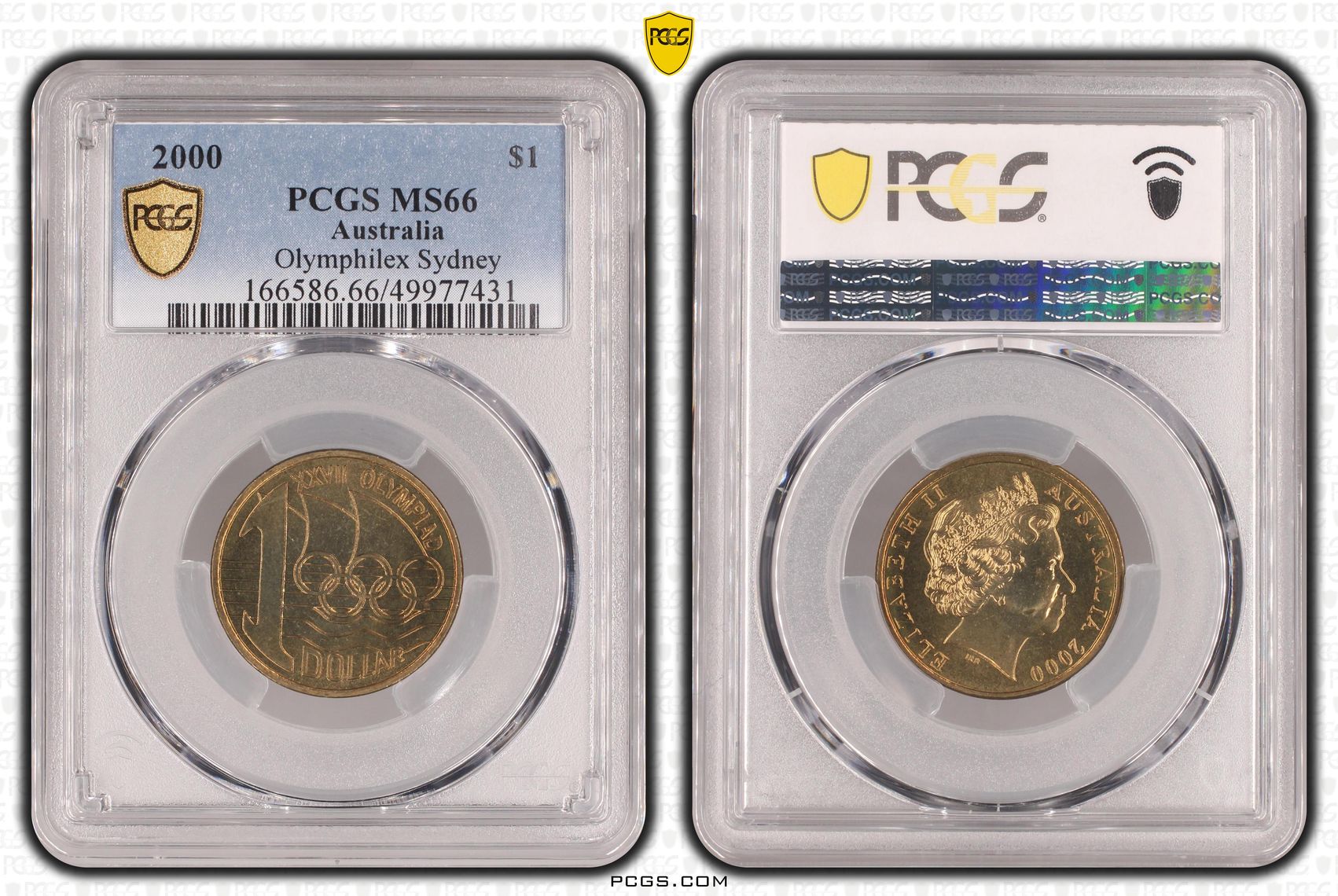 209 · Olymphilex Sydney , One Dollar, 2000, PCGS MS66