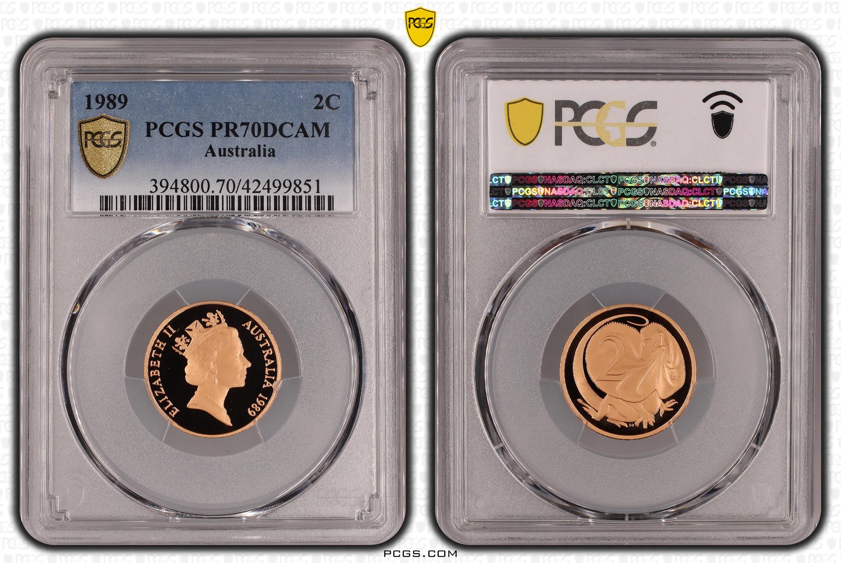 Two Cent, 1989, Pcgs Pr70dcam