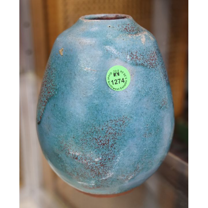 Jugtown Blue Studio Pottery Vase 6''
