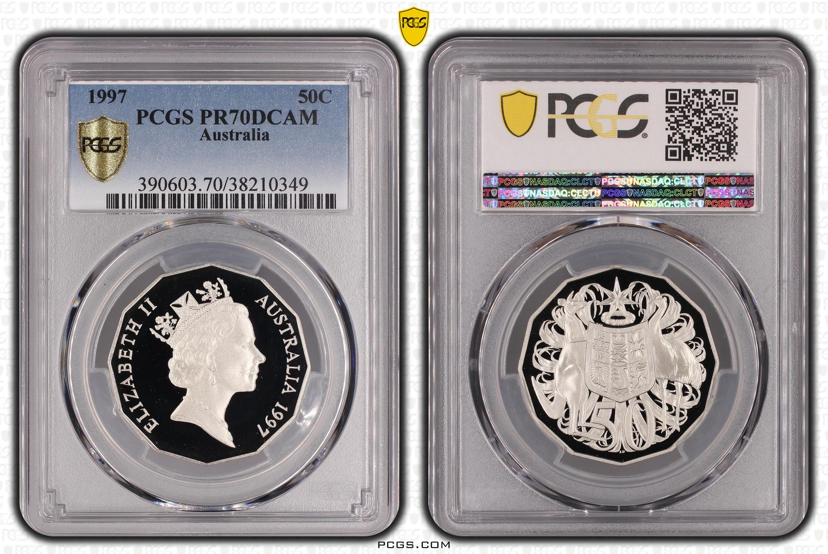 280 · 1997 Australia Fifty Cent, 50c PCGS - PR70DCAM POP 8/0 -349