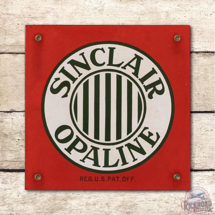 12" Sinclair Opaline w/ Stripes Porcelain Sign