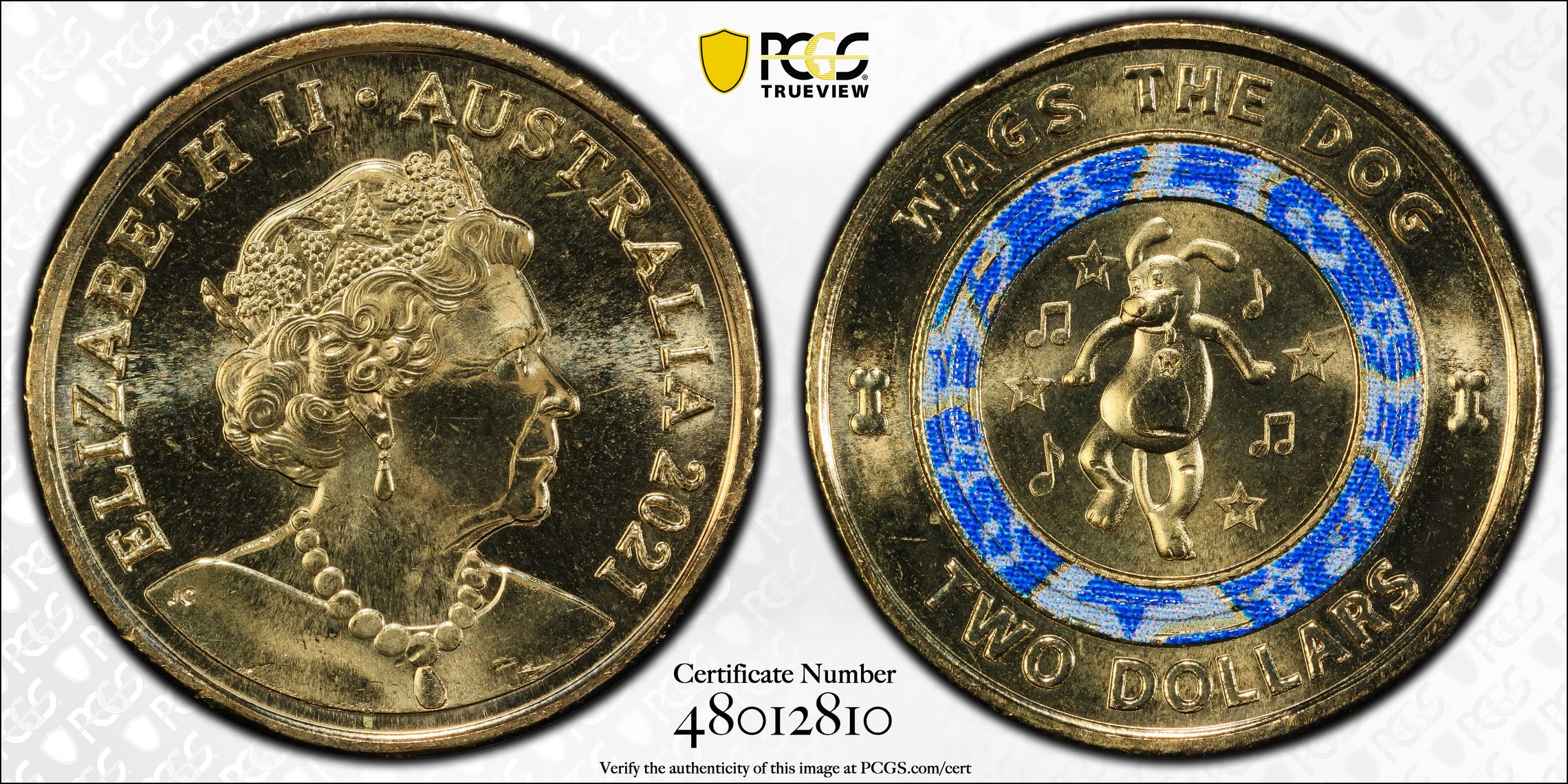 Wiggles - Wags the Dog, Two Dollar, 2021, PCGS MS67