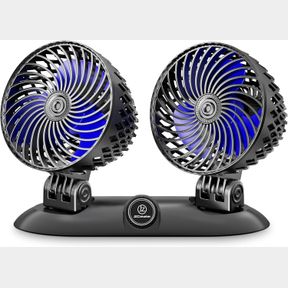 USB CAR FAN PORTABLE VEHICLE FAN, 360 ROTATE DUAL HEAD FAN WITH VARIABLE SPEED, VEHICLE MOUNTED USB FAN, STRONG AIRFLOW TABLE COOL
