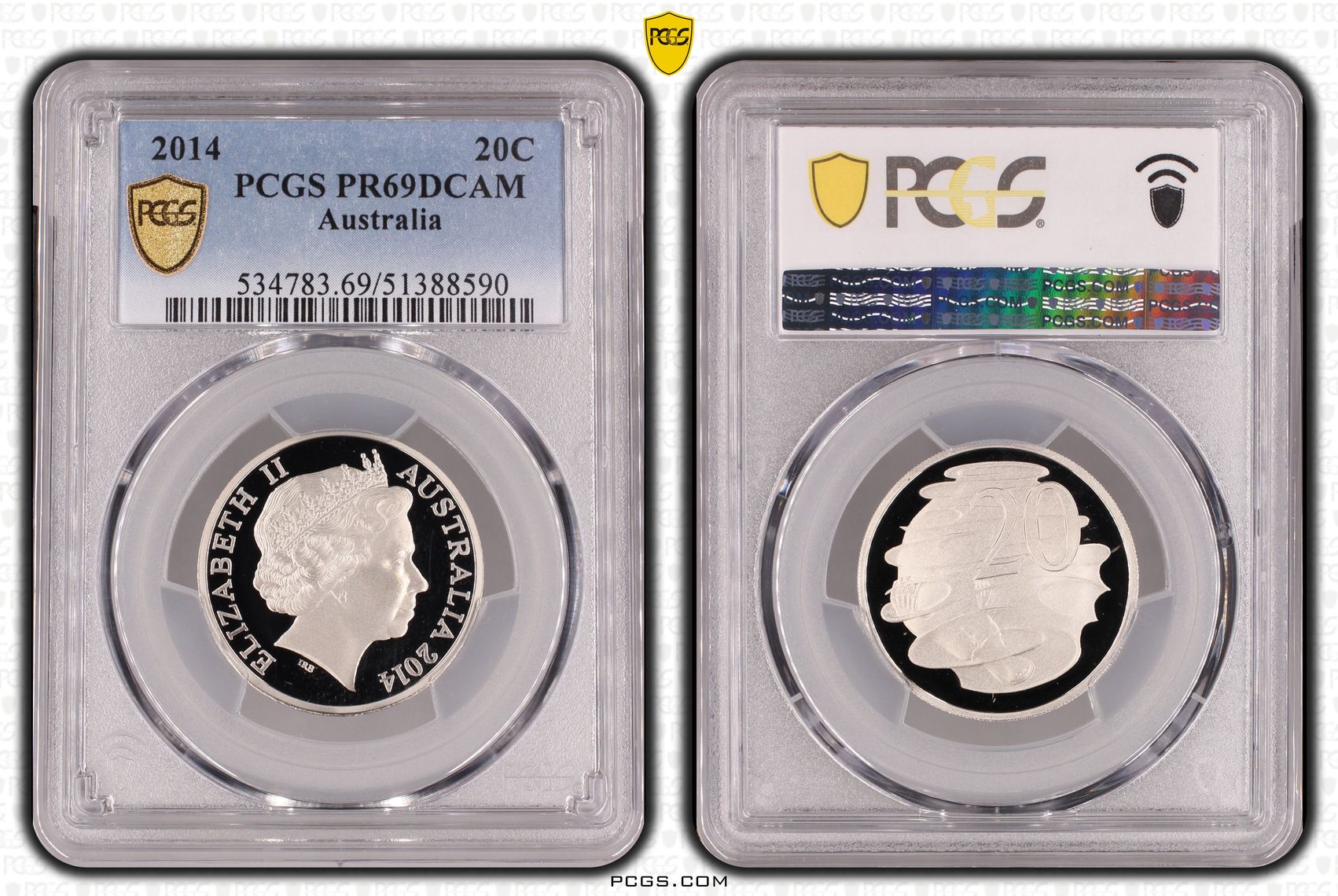 Twenty Cent, 2014, PCGS PR69DCAM