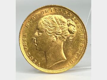 1872 VICTORIA YOUNG HEAD LONDON MINT GEORGE & DRAGON GOLD SOVEREIGN
