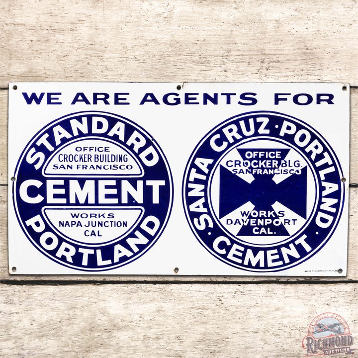 Standard Santa Cruz California Portland Cement SS Porcelain Sign w/ Logo