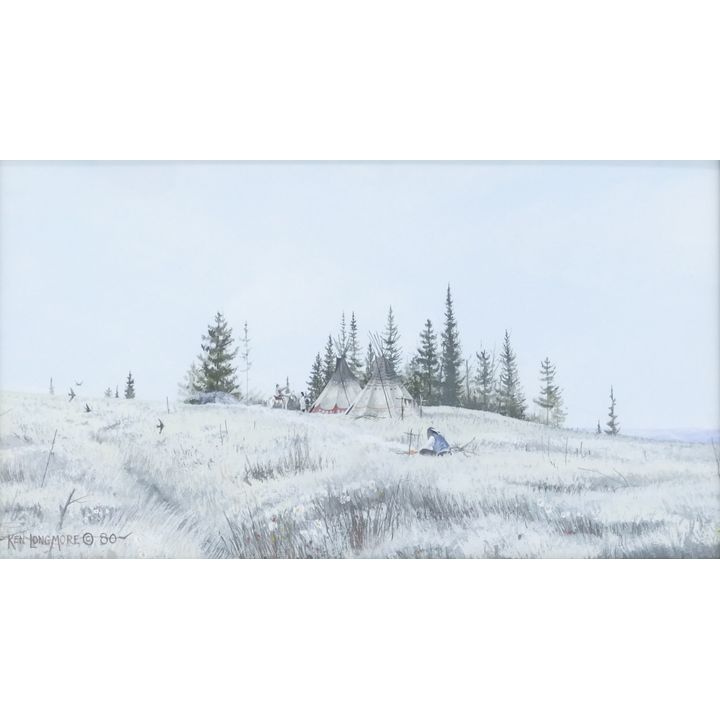 Ken Longmore ''Hilltop Camp - Yellowstone'' 1980 Signed Acrylic