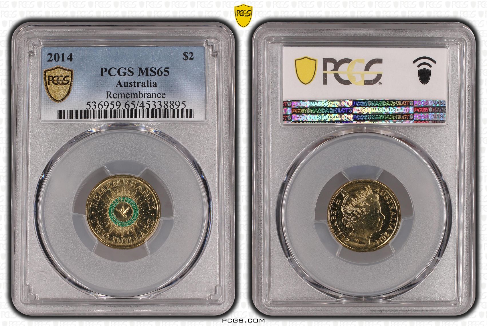 Remembrance, Two Dollar, 2014, PCGS MS65
