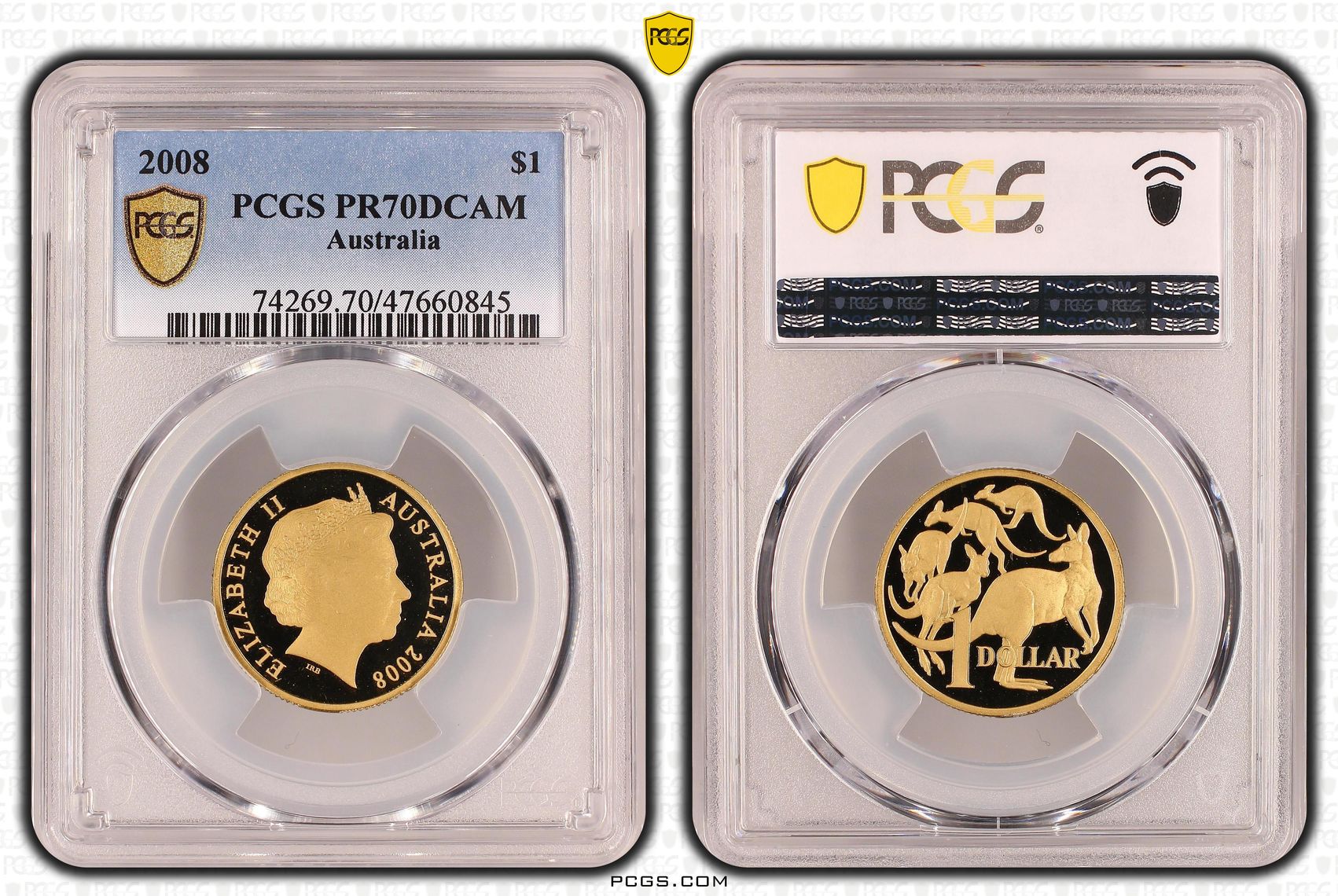 Elizabeth II, Pop 3/0, One Dollar, 2008, PCGS PR70DCAM