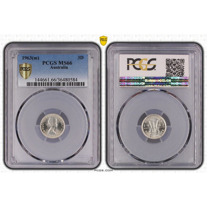 Elizabeth II, Threepence, 1963(m), PCGS MS66
