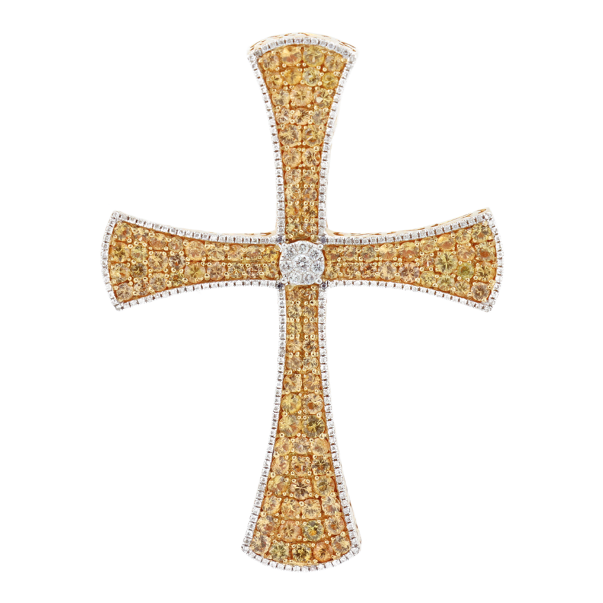 Cruz con citrinas y diamantes