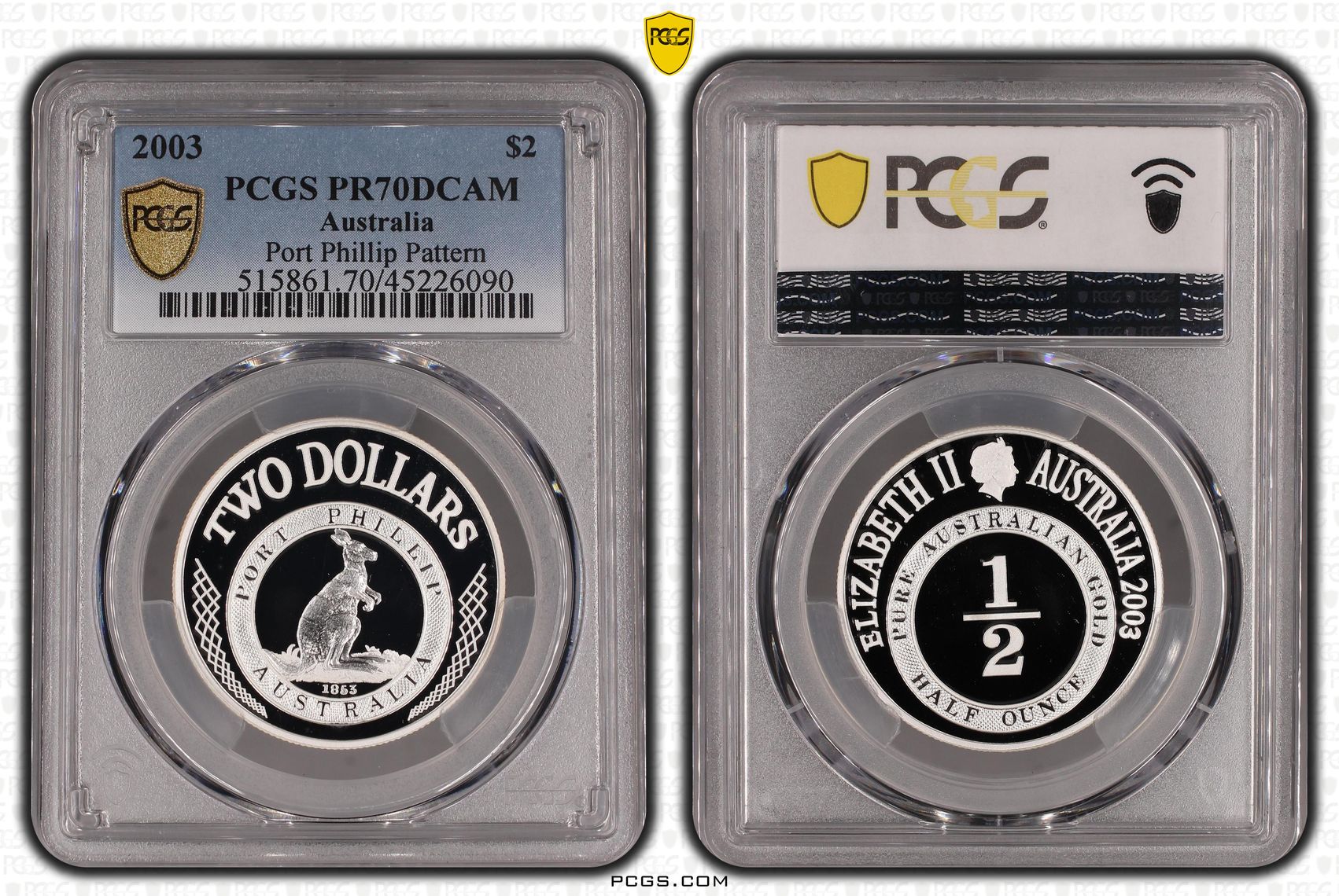 2003 Australia Two Dollar, $2 Port Phillip Pattern PCGS - PR70DCAM POP 20/0 -090