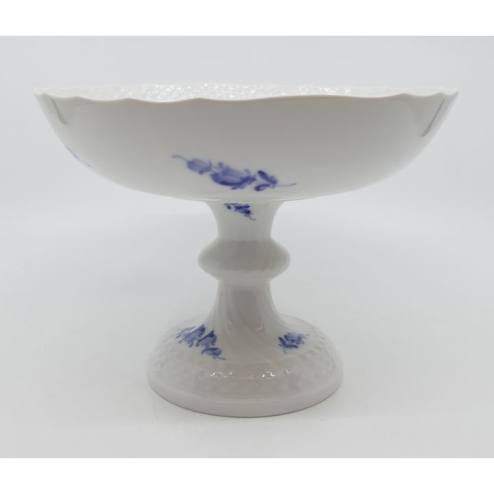Royal Copenhagen Blue Flowers (Curved) Porcelain Compote (Pedestal Cake Plate), #1528- 6x8.5''