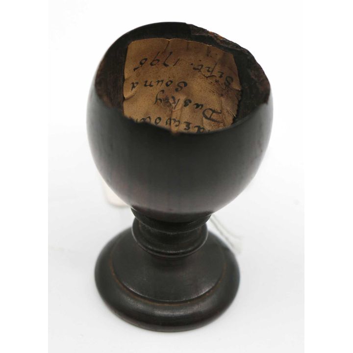 REMNANTS FROM THE ENDEAVOUR - 18th Century, turned wood eggcup