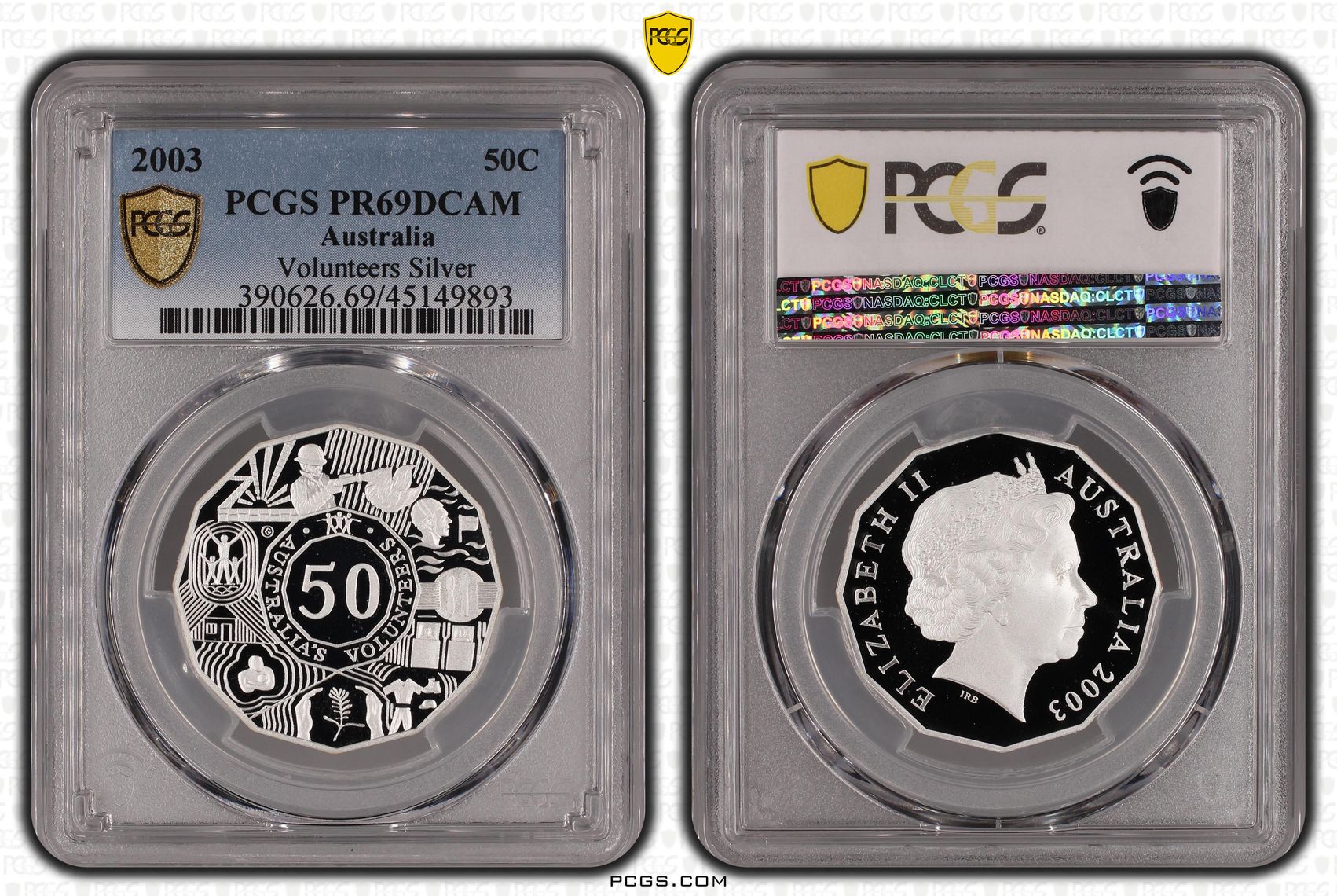 Volunteers Silver , Fifty Cent, 2003, PCGS PR69DCAM
