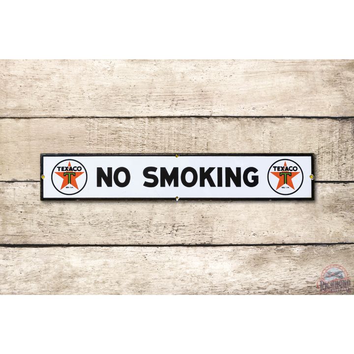 Texaco Black T No Smoking Porcelain Sign TAC 8.9
