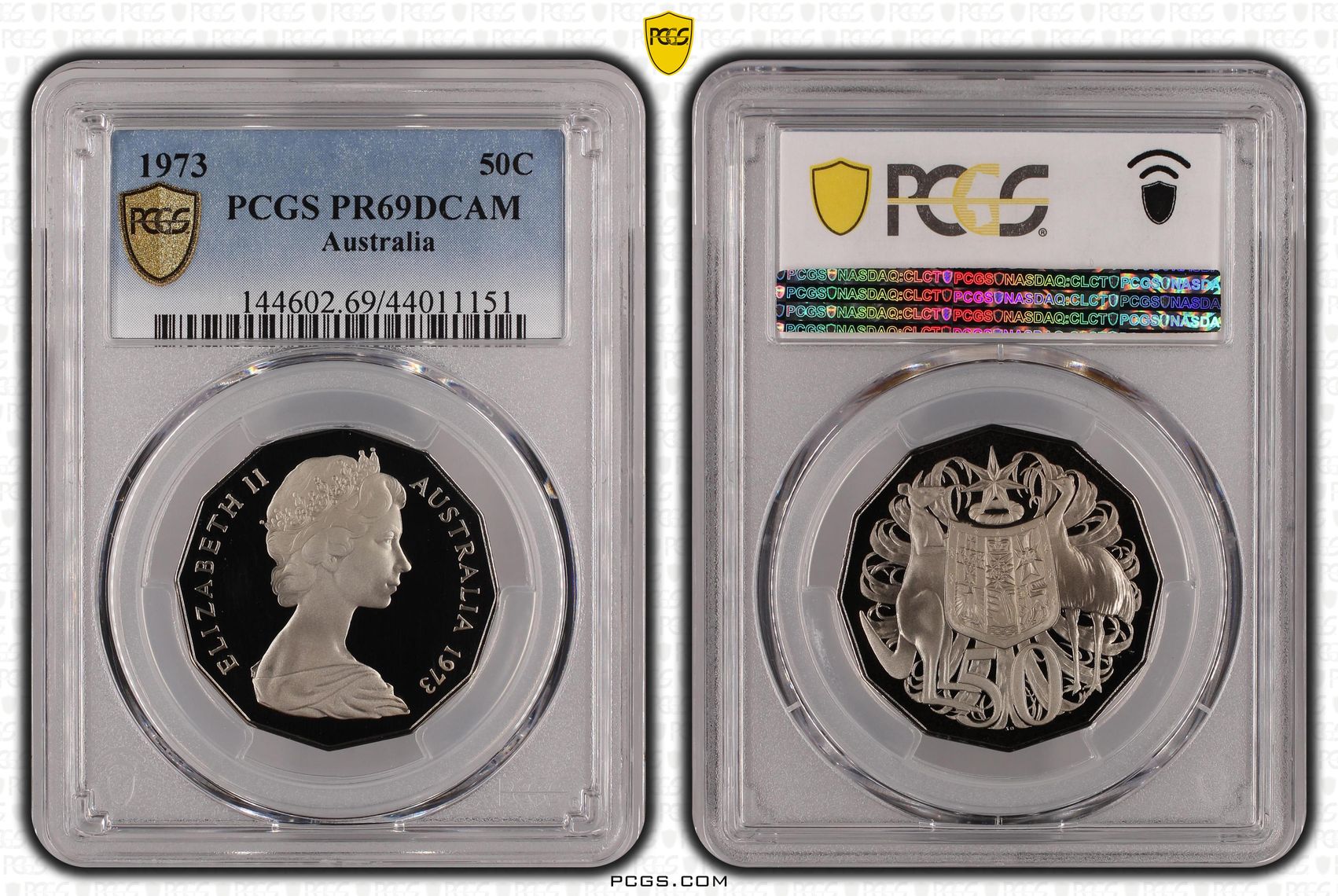 1973 Australia Fifty Cent, 50c PCGS - PR69DCAM -151