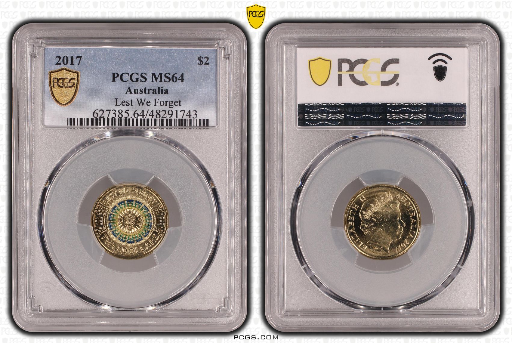 Lest We Forget Colorized , Two Dollar, 2017, PCGS MS64