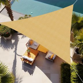 SHADE&BEYOND SUN SHADE SAIL 16'X16'X16' PERMEABLE CANOPY SAND FOR PATIO GARDEN YARD DECK PERGOLA (WE MAKE CUSTOM SIZE)