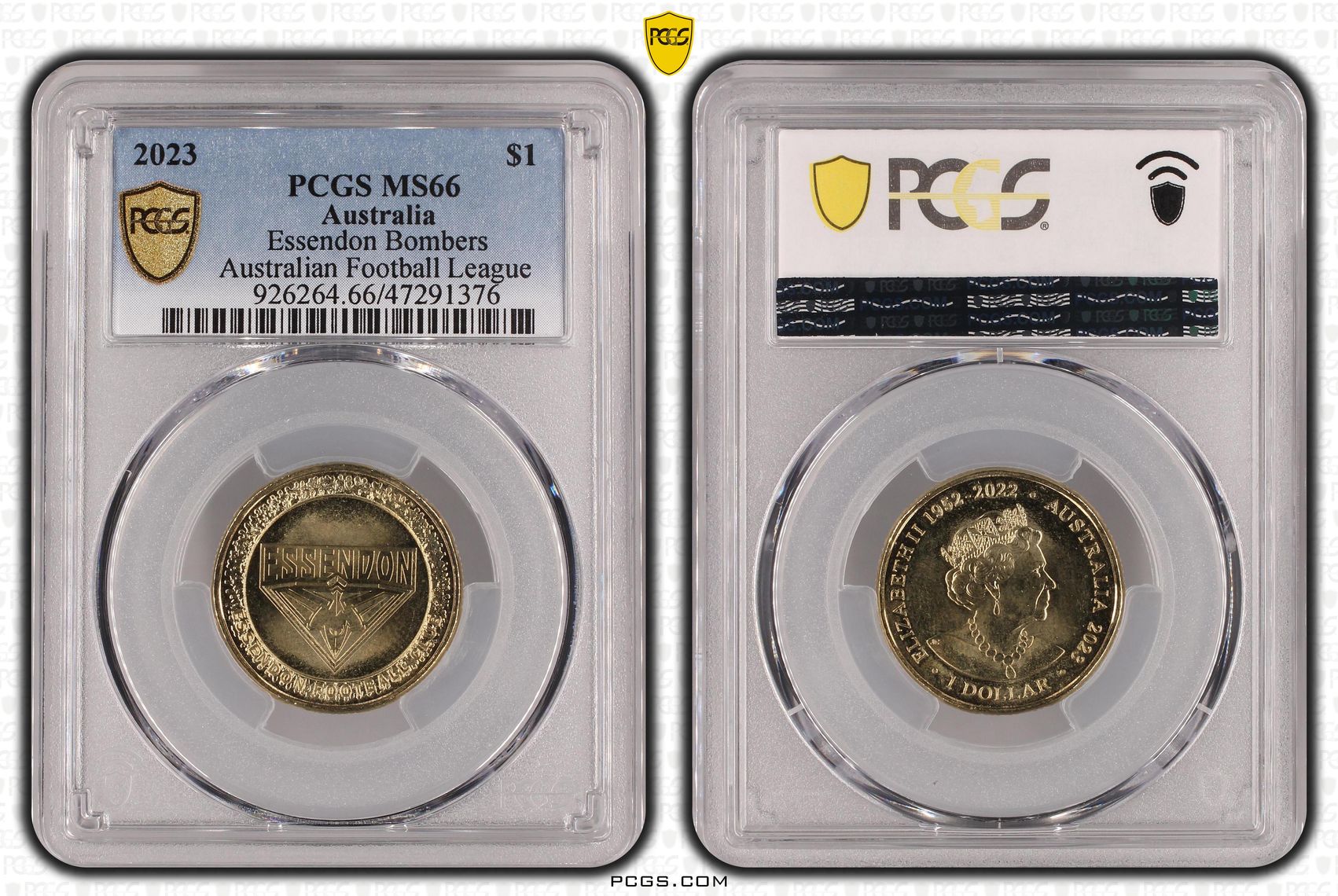 Elizabeth II, AFL - Essendon Bombers , One Dollar, 2023, PCGS MS66