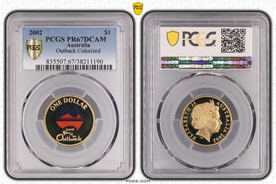 Outback Colorized, One Dollar, 2002, PCGS PR67DCAM