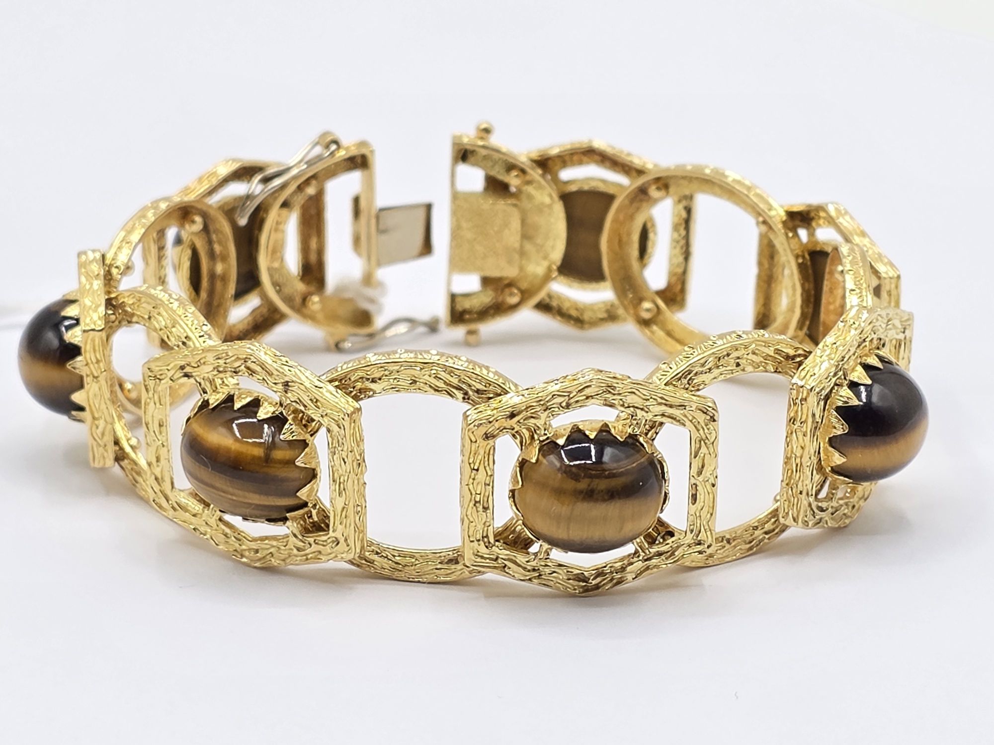 14ct Gold Tiger'S Eye Bracelet